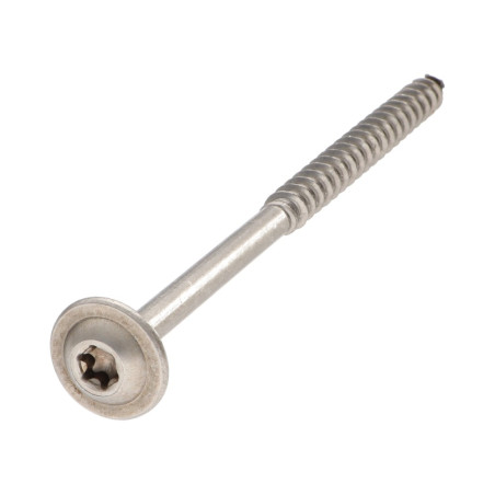1 x Vis charpente tête disque Inox A2 8X380 Filetée sur 80 TORX T40 Diamètre de tête: 20