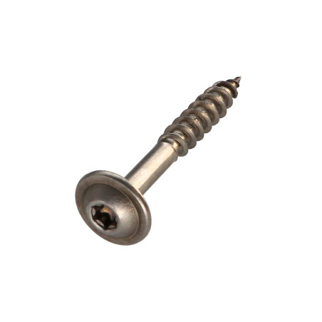 1 x Vis charpente tête disque Inox A2 8X60 Filetée sur 50 TORX T40 Diamètre de tête: 20