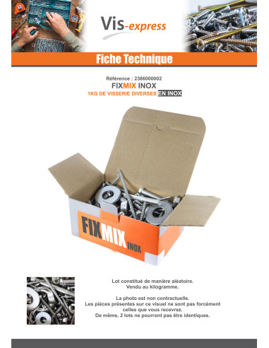 1 x KG De VISSERIE DIVERSE En Inox FIXMIX