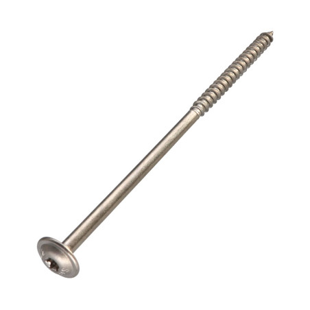 1 x Vis charpente tête disque Inox A2 8X180 Filetée sur 80 TORX T40 Diamètre de tête: 20