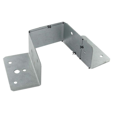 1 x Sabot de charpente Forme U support poutre 50X75 Sendzimir