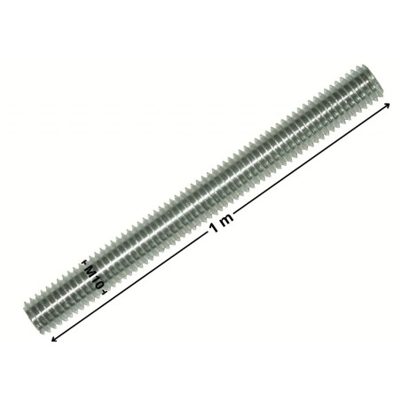 1 x Tige filetée M10 Longueur 1 mètre Pas Gauche Acier zingué