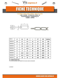 M Chaîne à MAILL Long Diamètre 5 Inox A4 (vendu au m) 2