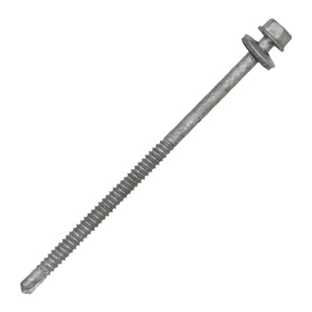 1 x Vis autoperceuse Tête hexagonale TH Lisse 6.3X125 Forte tenue à la corrosion Acier galvanisé à chaud