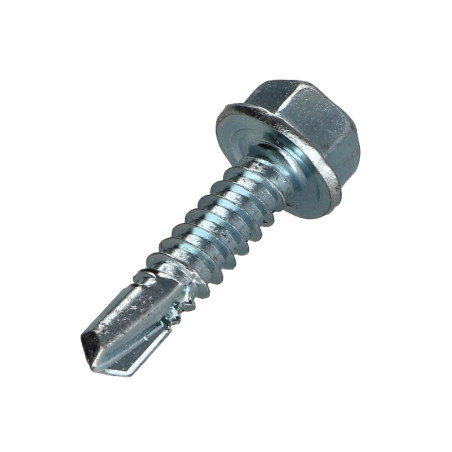 1 x Vis autoperceuse Tête hexagonale TH Lisse 6.3X25 Acier zingué