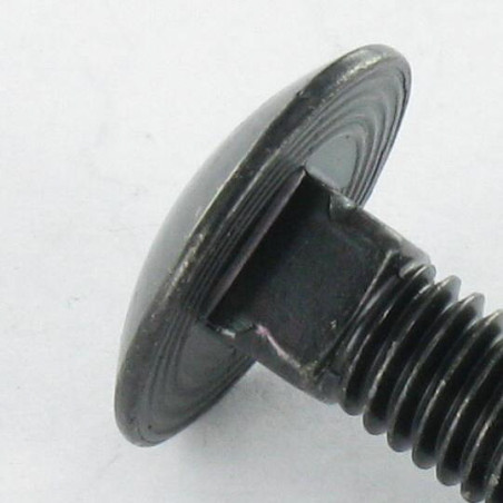 1 x TRCC JAPY tête ronde collet carré M8X140 Filetage total Acier zingué noir