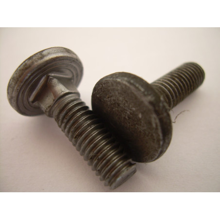 1 x Vis métaux tête plate Collerette Carré M6X20 Diamètre de tête: 14.5 Filetage total Acier brut
