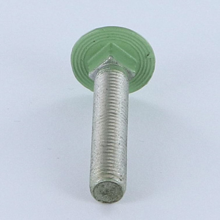 1 x TRCC JAPY tête ronde collet carré M7X45 Pas de 100 Aluminium Filetage total RAL6021 vert pale 30%B