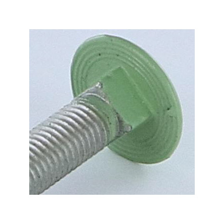 1 x TRCC JAPY tête ronde collet carré M7X45 Pas de 100 Aluminium Filetage total RAL6021 vert pale 30%B