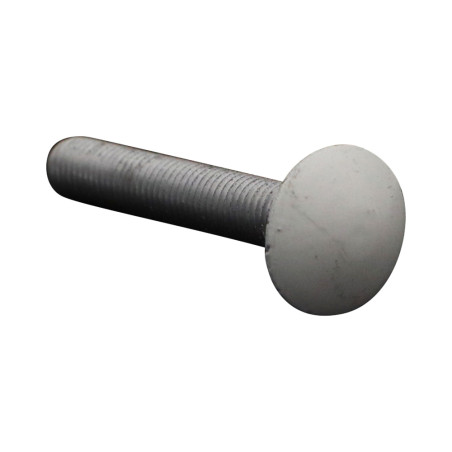 1 x TRCC JAPY tête ronde collet carré M7X45 Pas de 100 Aluminium Filetage total RAL9010 blanc pur 30%B