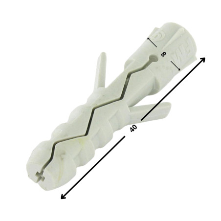 1 x Cheville Nylon 8X40 Sans Collerette