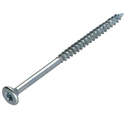1 x Vis bois TEKOR Tête fraisée Cranté 5X70 Filetée sur 42 TORX T25 Acier zingué Pointe antifendage type 17
