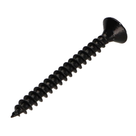 1 x VBA Vis bois agglo Tête fraisée Pozi N°2 3.5X30 Filetage total Acier zingué noir