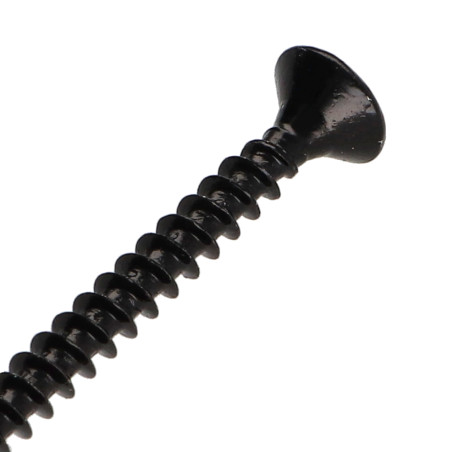 1 x VBA Vis bois agglo Tête fraisée Pozi N°2 3.5X30 Filetage total Acier zingué noir