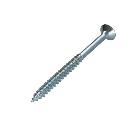 1 x VBA Vis bois agglo Tête fraisée Pozi N°2 5X80 Filetage partiel Acier zingué