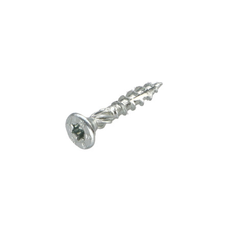 1 x Vis charpente TEKOR Tête fraisée Cranté TORX T20 4X25 Filetée sur 15 Pointe antifendage type 17 Acier zingué