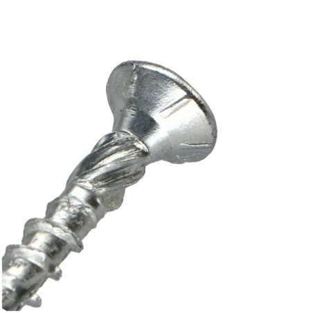 1 x Vis charpente TEKOR Tête fraisée Cranté TORX T20 4X25 Filetée sur 15 Pointe antifendage type 17 Acier zingué