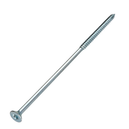 1 x Vis bois TEKOR Tête fraisée Cranté 6X160 Filetée sur 70 TORX T30 Acier zingué Pointe antifendage type 17