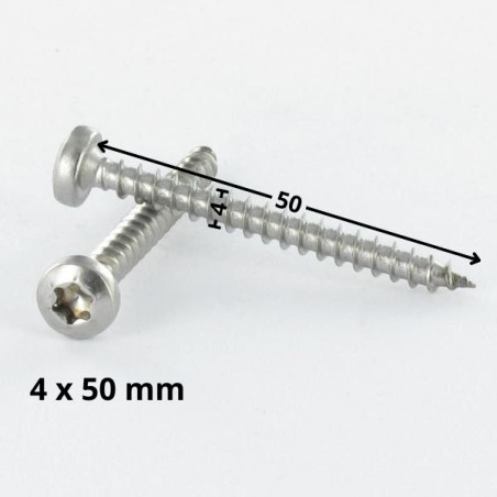 1 x VBA Vis bois agglo Tête ronde TR 4X50 TORX T20 Acier zingué