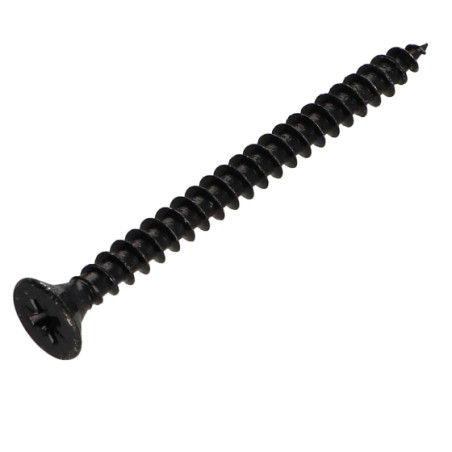 1 x VBA Vis bois agglo Tête fraisée Pozi N°3 6X60 Filetage total Acier zingué noir