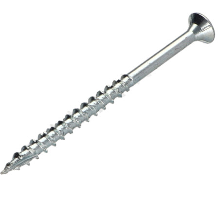 1 x Vis bois TEKOR Tête fraisée Cranté 4.5X70 Filetée sur 42 TORX T20 Acier zingué Pointe antifendage type 17