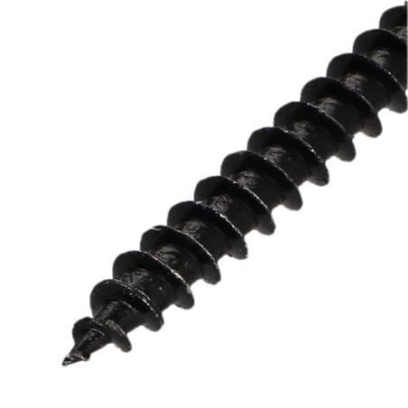 1 x VBA Vis bois agglo Tête fraisée Pozi N°3 6X60 Filetage total Acier zingué noir