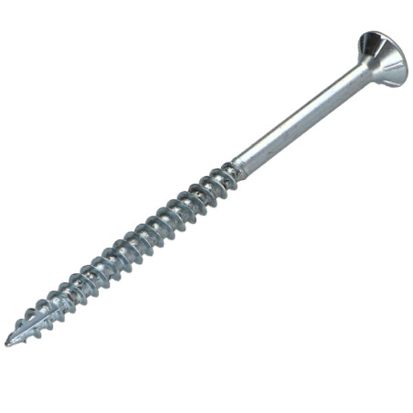 1 x Vis bois TEKOR Tête fraisée Cranté 4X60 Filetée sur 36 TORX T20 Acier zingué Pointe antifendage type 17