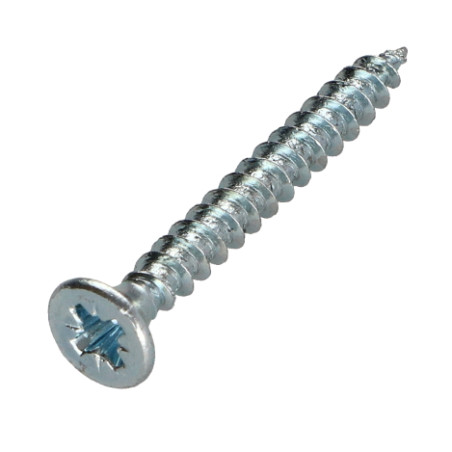 1 x VBA Vis bois agglo Tête fraisée Pozi N°2 3.5X45 Filetage total Acier zingué