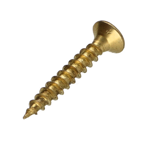 1 x VBA Vis bois agglo Tête fraisée Pozi N°2 3.5X25 Filetage total Acier laitonne