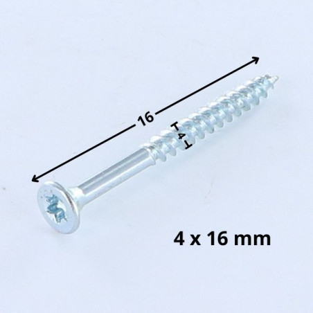 1 x VBA Vis bois agglo Tête fraisée TORX T20 4X16 Acier zingué