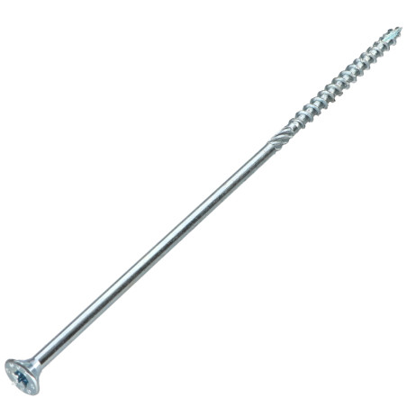 1 x Vis charpente TEKOR Tête fraisée Cranté TORX T40 8X160 Filetée sur 80 Pointe antifendage type 17 Acier zingué