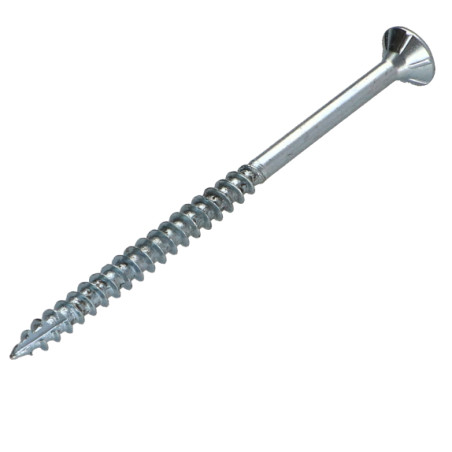 1 x Vis bois TEKOR Tête fraisée Cranté 3.5X60 Filetée sur 36 TORX T15 Acier zingué Pointe antifendage type 17