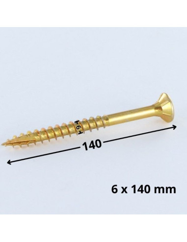 1 x Vis bois TEKOR Tête fraisée Cranté 6X140...