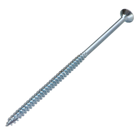 1 x Vis bois TEKOR Tête fraisée Cranté 6X140 Filetée sur 70 TORX T30 Acier zingué Pointe antifendage type 17