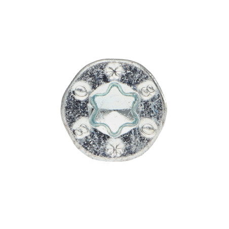 1 x Vis charpente TEKOR Tête fraisée Cranté TORX T25 5X80 Filetée sur 47 Pointe antifendage type 17 Acier zingué