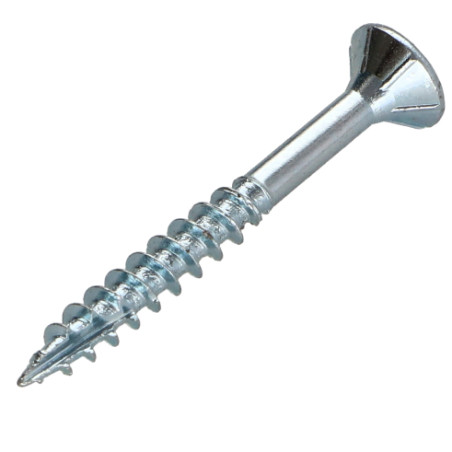1 x Vis bois TEKOR Tête fraisée Cranté 4X50 Filetée sur 30 TORX T20 Acier zingué Pointe antifendage type 17