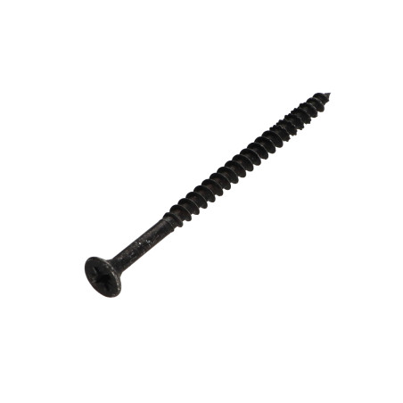 1 x VBA Vis bois agglo Tête fraisée Pozi N°2 5X80 Filetage partiel Acier zingué noir