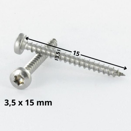 1 x VBA Vis bois agglo Tête ronde TR 3.5X15 TORX T15 Acier zingué