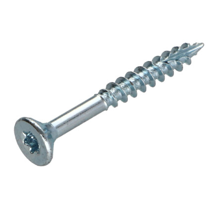 1 x Vis bois TEKOR Tête fraisée Cranté 4X40 Filetée sur 24 TORX T20 Acier zingué Pointe antifendage type 17
