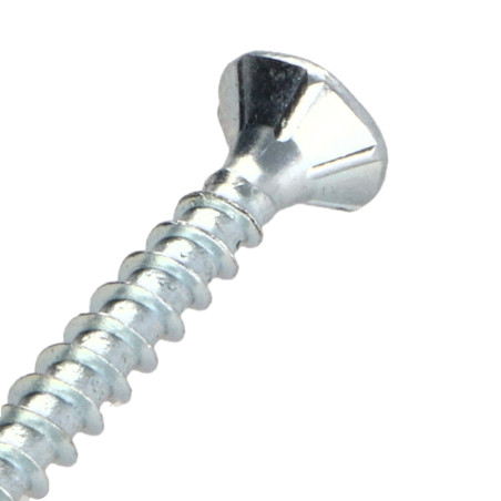 1 x Vis bois TEKOR Tête fraisée Cranté 4X30 TORX T20 Acier zingué 96 heures brouillard salin sans rouille blanche