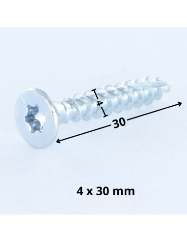 1 x Vis bois TEKOR Tête fraisée Cranté 4X30...