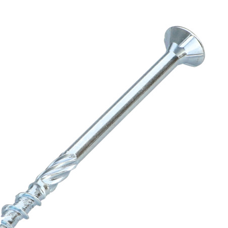 1 x Vis charpente TEKOR Tête fraisée Cranté TORX T30 6X120 Filetée sur 80 Pointe antifendage type 17 Acier zingué