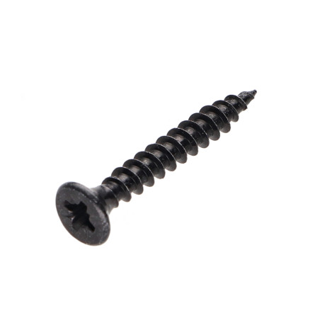 1 x VBA Vis bois agglo Tête fraisée Pozi N°2 4.5X25 Filetage total Acier zingué noir