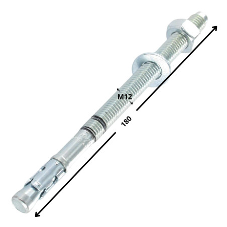 1 x Goujon Ancrage R-XPTIIIZP M12X180 Acier zingué