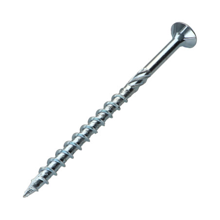 1 x Vis charpente TEKOR Tête fraisée Cranté TORX T25 5X100 Filetée sur 60 Pointe antifendage type 17 Acier zingué