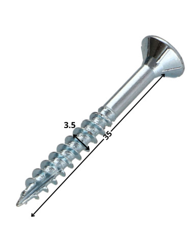 1 x Vis bois TEKOR Tête fraisée Cranté 3.5X35...