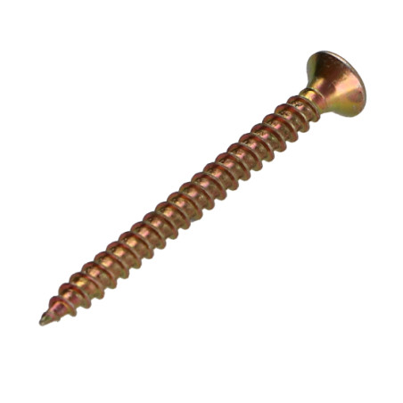 1 x VBA Vis bois agglo Tête fraisée Pozi N°2 3.5X35 Filetage total Bichromaté