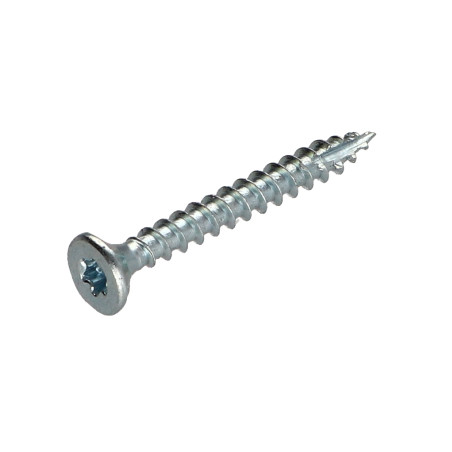 1 x Vis bois TEKOR Tête fraisée Cranté 3.5X35 Filetée sur 24 TORX T20 Acier zingué Pointe antifendage type 17