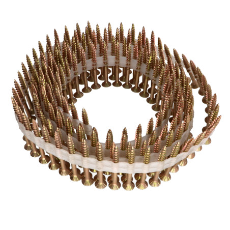 160 x Vendues en rouleau de 160 Vis bois TEKOR Tête fraisée Cranté 4X40 Filetée sur 22 TORX T20 ZBCR3+