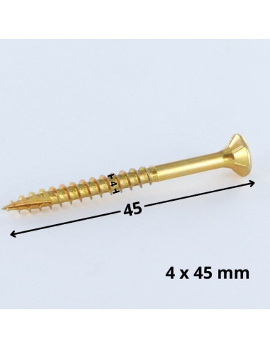 1 x Vis bois TEKOR Tête fraisée Cranté 4X45...